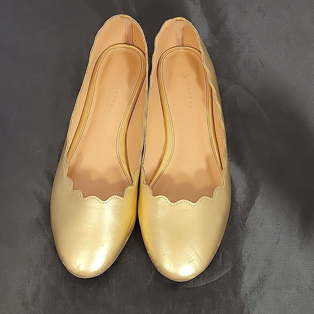 M MARTHA EVERYDAY METALLIC WOMEN"S BALLERINAS SCALLOPED EDGE DETAILS FLAT - Picture 2 of 12